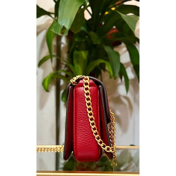 ♦️♦️  TORY BURCH AUTHENTIC RED LEATHER CHELSEA HANDBAG ♦️♦️ - Picture 8 of 14